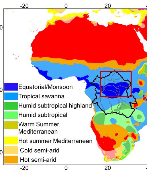 Détection automatique des masses d'eau intérieures le long de d'observations altimétriques pour l'estimation des variations du stockage des eaux de surface dans le Bassin du Congo 