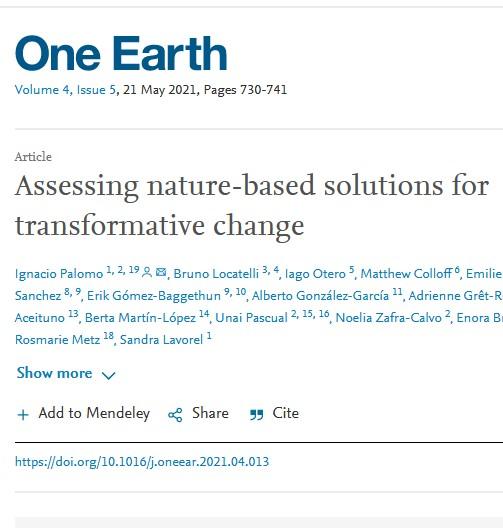 Une évaluation des solutions fondées sur la nature pour un changement transformateur