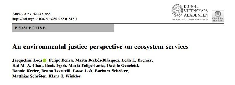 An environmental justice perspective on ecosystem services